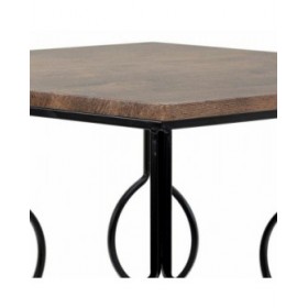 Set di 2 tavoli Alexandra House Living Marrone Nero Ferro Legno MDF 39 x 57 x 39 cm