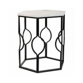 Set di 2 tavoli Alexandra House Living Bianco Ferro Legno MDF 39 x 57 x 39 cm