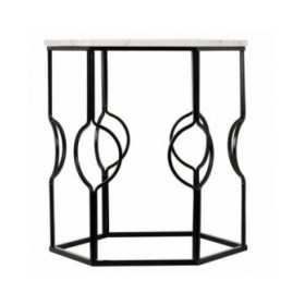 Set di 2 tavoli Alexandra House Living Bianco Ferro Legno MDF 39 x 57 x 39 cm