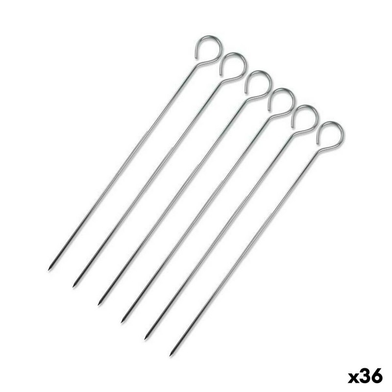 Set di Spiedini per Barbecue Wooow Metallo 6 Pezzi 20 cm (36 Unità)
