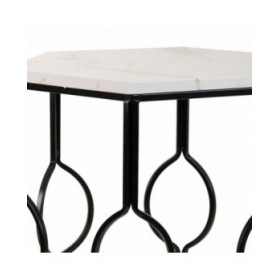 Set di 2 tavoli Alexandra House Living Bianco Ferro Legno MDF 39 x 57 x 39 cm