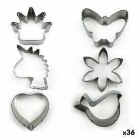 Set di Stampi da Pasticceria Forme Acciaio inossidabile Argentato 3 Pezzi (36 Unità) (3 pcs)