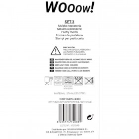 Set di Stampi da Pasticceria Forme Acciaio inossidabile Argentato 3 Pezzi (36 Unità) (3 pcs)
