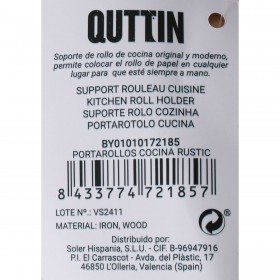Portarotolo da Cucina Quttin Rustic 15 x 15 x 33 cm (12 Unità)
