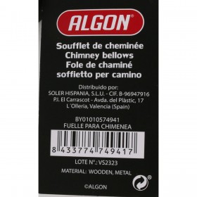 A soffietto Algon Per camino Legno Nero 37 x 13,5 cm (12 Unità)