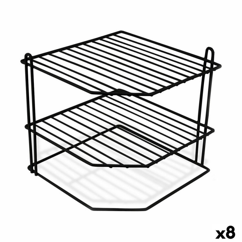 Portapiatti Confortime Nero 22 x 22 x 22 cm 22 x 22 x 25 cm Fessura (8 Unità)
