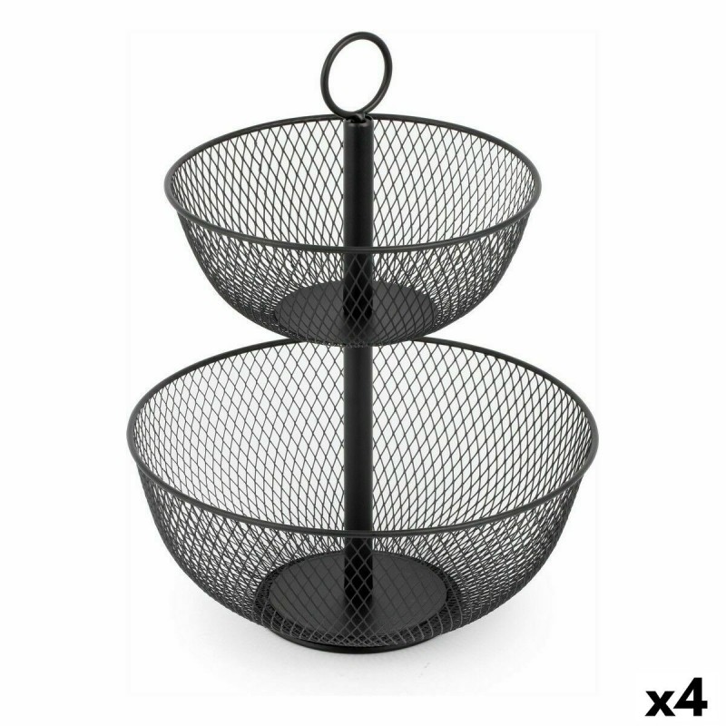 Portafrutta Confortime Doppia Metallo 31 x 31 x 41 cm (4 Unità)
