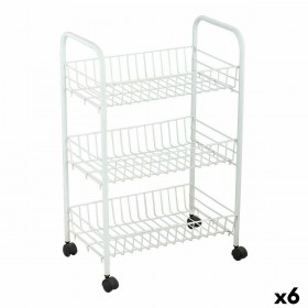 Carrello per Verdure Confortime Bianco Metallo 3 Mensole 40 x 26 x 62 cm (6 Unità)