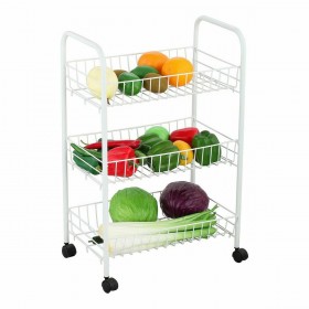 Carrello per Verdure Confortime Bianco Metallo 3 Mensole 40 x 26 x 62 cm (6 Unità)