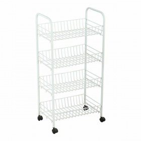 Carrello per Verdure Confortime Bianco Metallo 4 Mensole 36 x 26,5 x 86 cm (5 Unità)