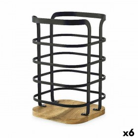 Contenitore per Utensili da Cucina Confortime West Metallo Nero (6 Unità)