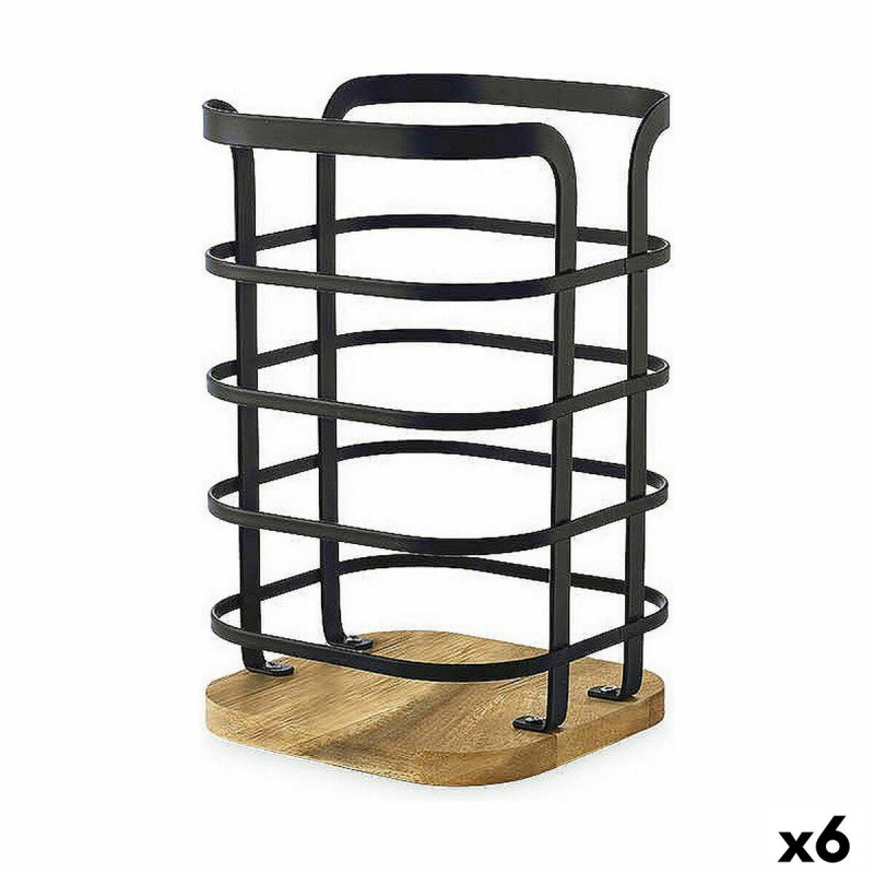 Contenitore per Utensili da Cucina Confortime West Metallo Nero (6 Unità)