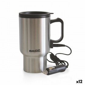 Tazza Thermos con Coperchio Basic Home Argentato 400 ml 0,4 l Elettrica (12 Unità)