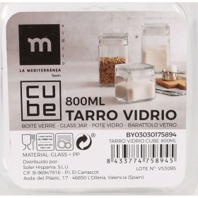 Vaso La Mediterránea Quadrato 800 ml 0,8 L (12 Unità)