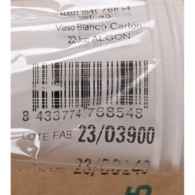 Set di Bicchieri Algon Cartone Bianco 45 Pezzi 220 ml (20 Unità)