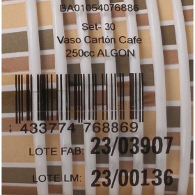 Set di Bicchieri Algon Cartone Caffè 30 Pezzi 250 ml (15 Unità)
