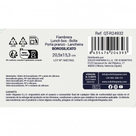 Porta pranzo Ermetico Quttin Trasparente Rettangolare 1L (6 Unità)