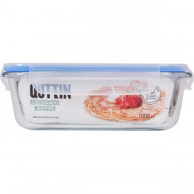 Porta pranzo Ermetico Quttin Trasparente Rettangolare 1L (6 Unità)