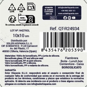 Porta pranzo Ermetico Quttin Quadrato 140 ml (12 Unità)