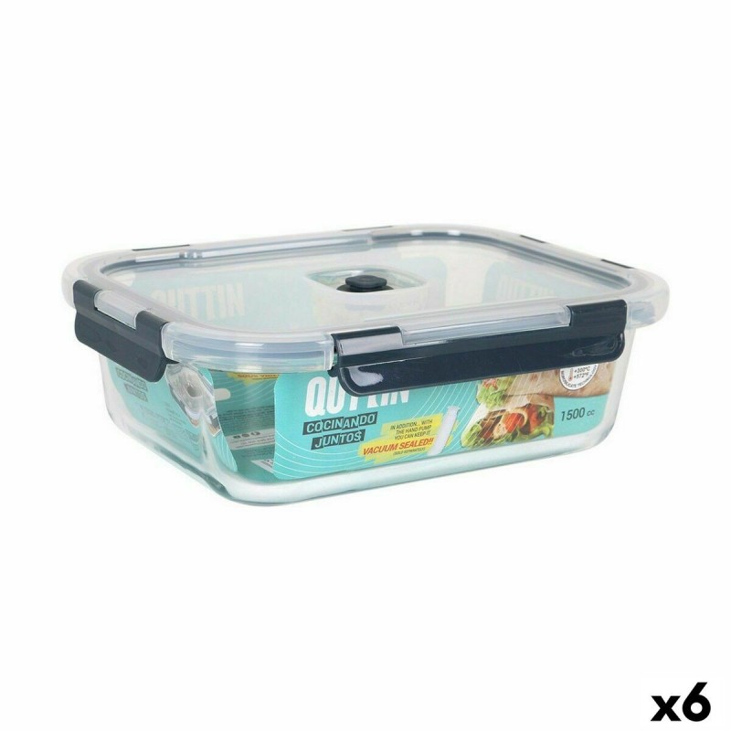 Porta pranzo Ermetico Quttin   Rettangolare 1,5 L 23 x 17,8 x 7,6 cm (6 Unità)