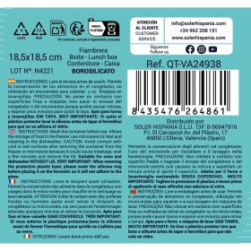 Porta pranzo Ermetico Quttin Quadrato 1,1 L 18,8 x 18,8 x 7,5 cm (6 Unità)
