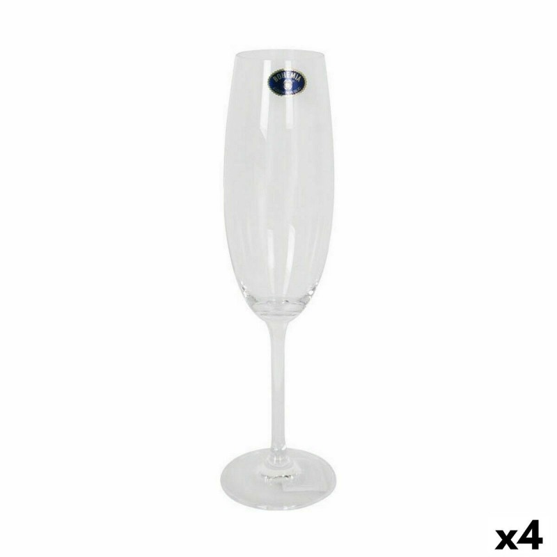 Calice da champagne Bohemia Crystal Clara 220 ml Champagne 6 Pezzi (4 Unità)