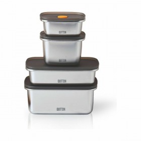Porta pranzo Ermetico Quttin   Acciaio inossidabile Rettangolare 600 ml (12 Unità)