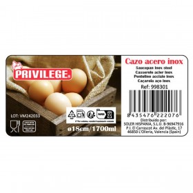 Paiolo Privilege Acciaio inossidabile 1,7 L (12 Unità)