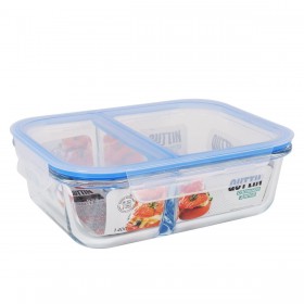 Porta pranzo Ermetico Quttin 2 Compartimenti Rettangolare 1,4 L (6 Unità)