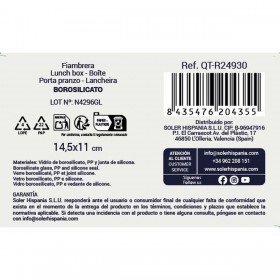 Porta pranzo Ermetico Quttin Rettangolare 375 ml (12 Unità)