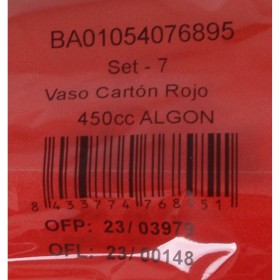Set di Bicchieri Algon Monouso Cartone Rosso 7 Pezzi 450 ml (16 Unità)