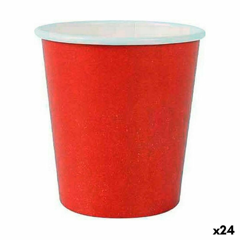 Set di Bicchieri Algon Monouso Cartone Rosso 20 Pezzi 120 ml (24 Unità)
