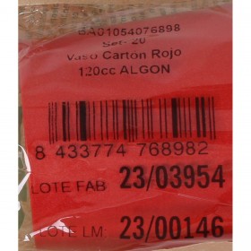 Set di Bicchieri Algon Monouso Cartone Rosso 20 Pezzi 120 ml (24 Unità)