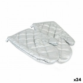 Guantone da Forno Quttin Argentato 25 x 16 x 24 cm Set 2 Pezzi (24 Unità)