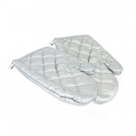 Guantone da Forno Quttin Argentato 25 x 16 x 24 cm Set 2 Pezzi (24 Unità)
