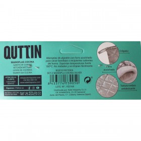 Guantone da Forno Quttin Argentato 25 x 16 x 24 cm Set 2 Pezzi (24 Unità)
