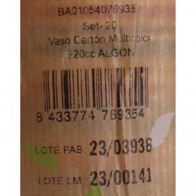 Set di Bicchieri Algon Monouso Cartone Multicolore 20 Pezzi 200 ml (20 Unità)