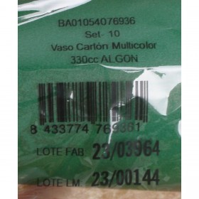 Set di Bicchieri Algon Monouso Cartone Multicolore 10 Pezzi 350 ml (20 Unità)