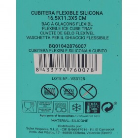 Formina per Cubetti di Ghiaccio Quttin Flessibile Silicone 16,5 x 10,5 x 5 cm (24 Unità)