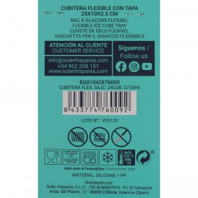 Formina per Cubetti di Ghiaccio Quttin Silicone 24 x 10 x 2,5 cm (24 Unità)