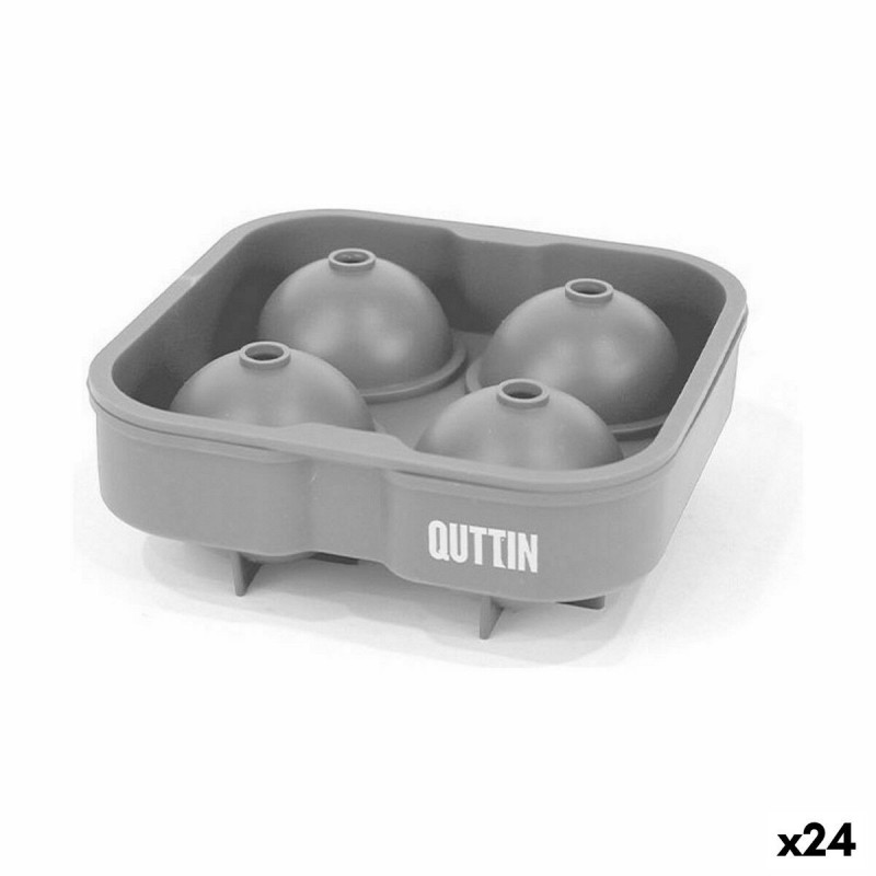 Formina per Cubetti di Ghiaccio Quttin Silicone 12,5 x 12,5 x 4,75 (24 Unità)