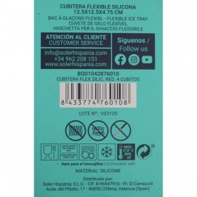 Formina per Cubetti di Ghiaccio Quttin Silicone 12,5 x 12,5 x 4,75 (24 Unità)