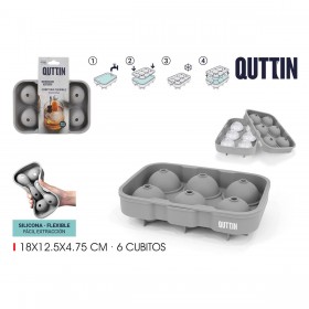 Formina per Cubetti di Ghiaccio Quttin Silicone 18 x 12,5 x 4,75 cm (24 Unità)
