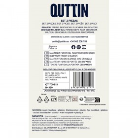 Set di Coltelli Quttin Nero Nero 2 Pezzi (12 Unità)