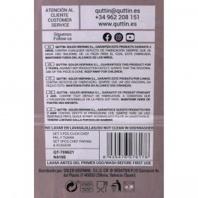 Set di Coltelli Quttin Nero Nero 3 Pezzi (12 Unità)
