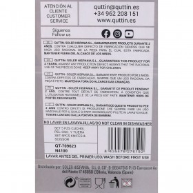 Set di Coltelli Quttin Nero Nero 5 Pezzi (4 Unità)