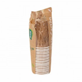Set di Bicchieri Algon Monouso Cartone carta kraft 45 Pezzi 220 ml (20 Unità)