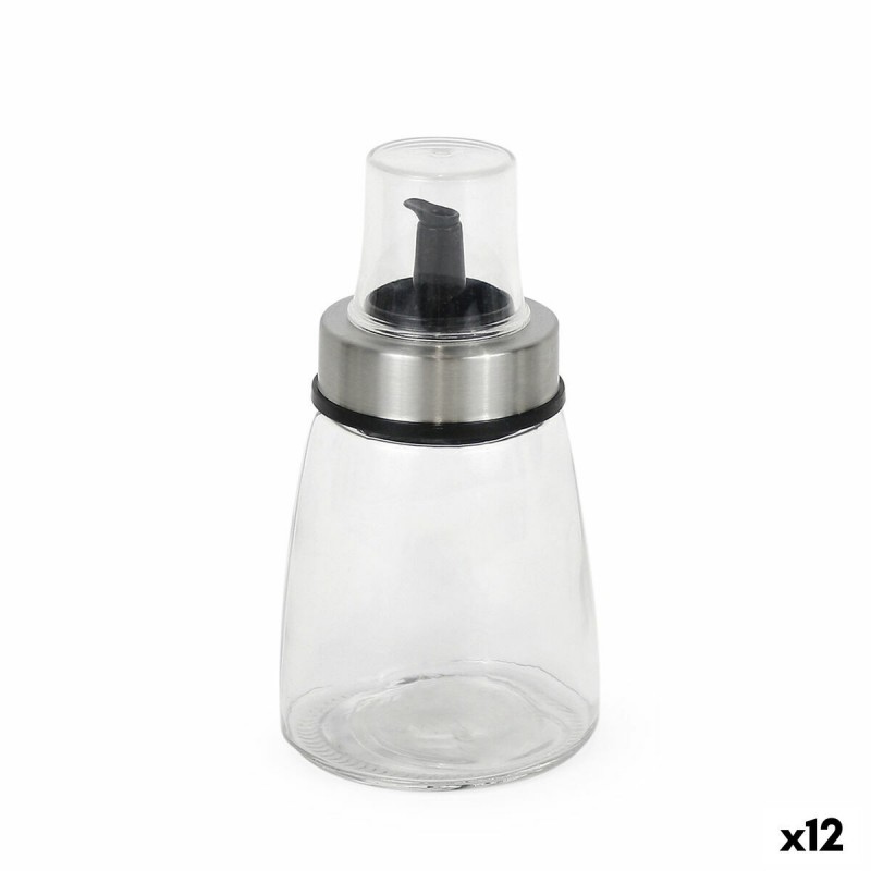 Oliera Quttin Trasparente Argentato Vetro 200 ml 6,5 x 6,5 x 12,5 cm (12 Unità)