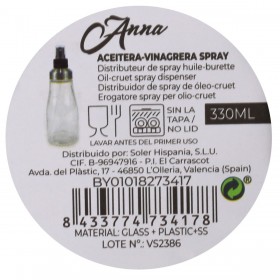 Oliera Anna Trasparente Argentato Vetro 330 ml (12 Unità)