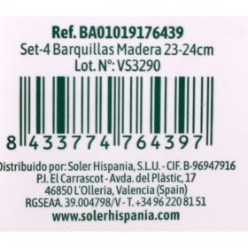 Set di Ciotole Algon Monouso Legno 4 Pezzi 23 cm (24 Unità)